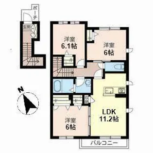 シャーメゾン トワール【0201号室】の間取り