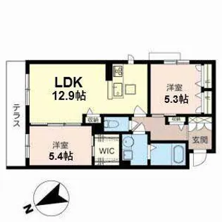 シャーメゾンみのり【0102号室】の間取り