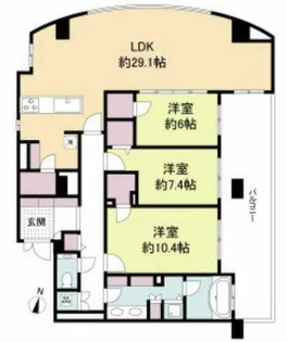 グレンパーク梅田北【15階】の間取り