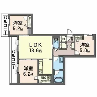 シャーメゾン プチ パレ【0201号室】の間取り