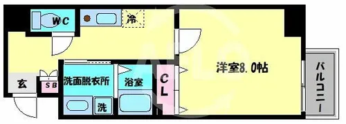 Rainbow Court阿倍野【3階】の間取り