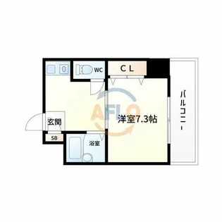 メロディーハイム美章園【7階】の間取り