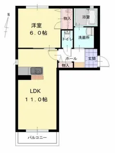 Canna S【A0203号室】の間取り