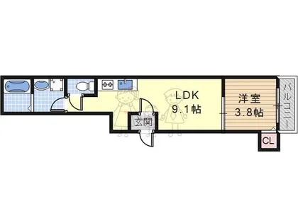 ジニアス・エフ【2階】の間取り