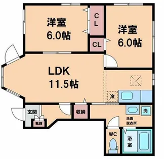 シュクセ・ベージョB棟【1階】の間取り