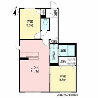 レーベンハイムIII B棟【B0103号室】の間取り