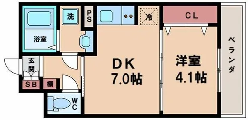 リアライズ長居公園通【2階】の間取り