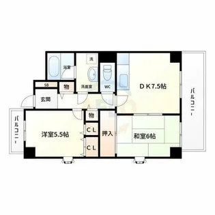 ウエストウイング【2階】の間取り