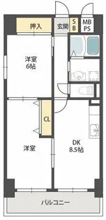 ボヌールヴィラ中百舌鳥【7階】の間取り