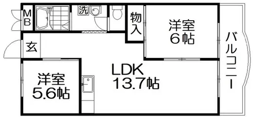 レジデンス松栄2【2階】の間取り