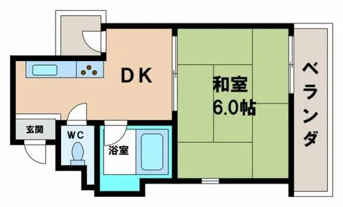 コーポイン長居A棟【5階】の間取り