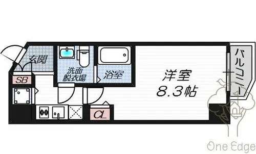 ビガーポリス224松ヶ枝町Ⅱ【6階】の間取り