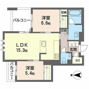 オンブール広路【0301号室】の間取り