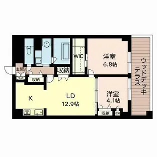 フローラル桃山台【0105W号室】の間取り