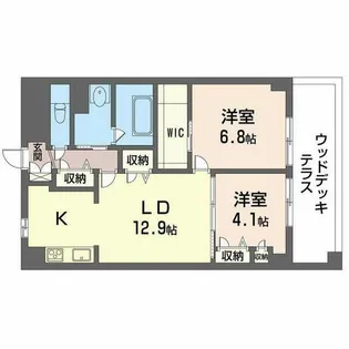 フローラル桃山台【0105W号室】の間取り