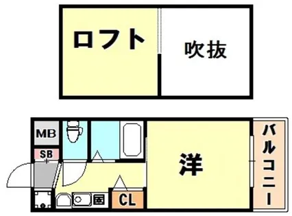 エステムコート三宮駅前ラ・ドゥー【9階】の間取り