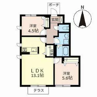 シャーメゾン花園【0101号室】の間取り