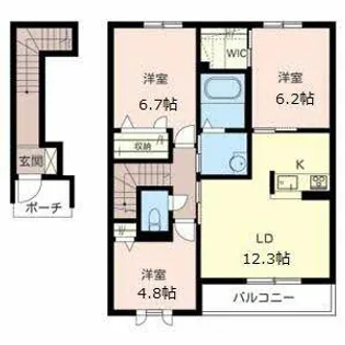 サンルーチェ【A202号室】の間取り