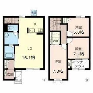 アンファミーユ明石【C002号室】の間取り