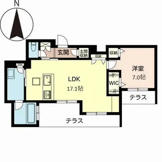 クレスティーク桂【0101号室】の間取り