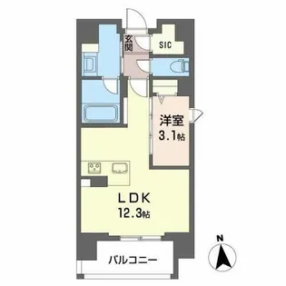 ウェルホームズ法円坂【0303号室】の間取り