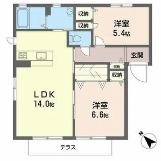 ストレチア松ガ花【A101号室】の間取り