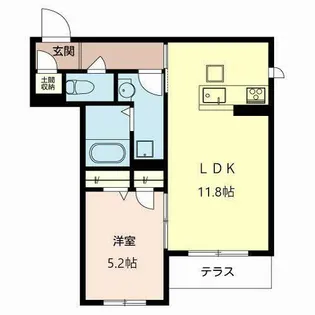 城南 レーヴェ【0101号室】の間取り