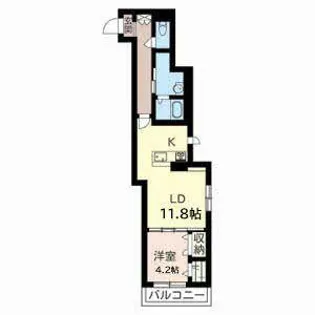 アルス豊中【0202号室】の間取り