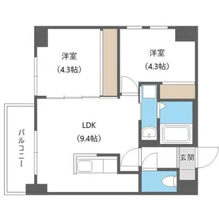 プライマル札幌琴似【10階】の間取り