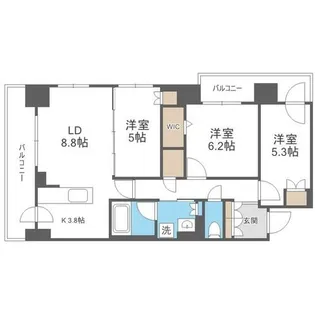ジュノール札幌植物園【2階】の間取り