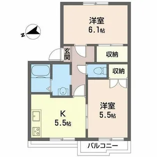 タウニー上四条【A201号室】の間取り