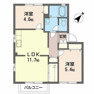 ハイツタツカ【0202号室】の間取り