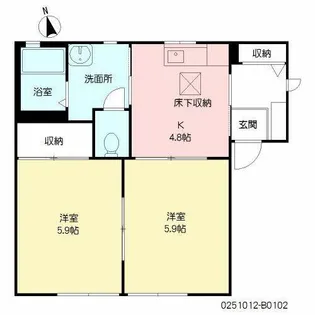 コムハウス 弐番館【1階】の間取り