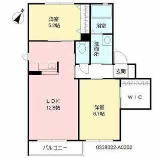 シャーメゾン茶屋の原II A棟【A0202号室】の間取り