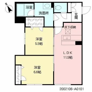 レスポワール K・H【A0101号室】の間取り