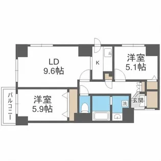 UURコート札幌南三条プレミアタワー【17階】の間取り