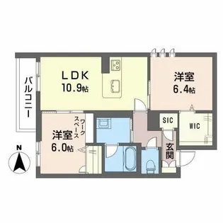 ピュルテ【0206号室】の間取り