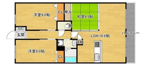 ラウロ相川リーヴァ【1階】の間取り
