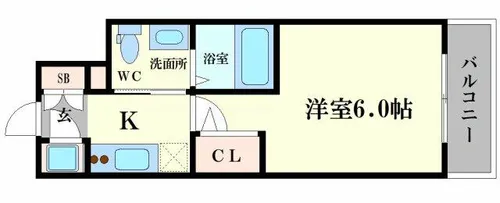 エスリード福島WEST【14階】の間取り
