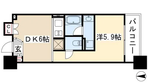 グラン・アベニュー 栄【303号室】の間取り