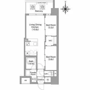 コンフォリア・リヴ東三国駅前ソルテラス【8階】の間取り