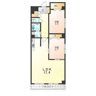 sawarabi御所【4階】の間取り