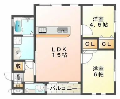 クレルリヴィエール【1階】の間取り