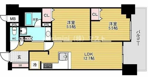 プレサンスロジェ難波GRANDWEST【4階】の間取り