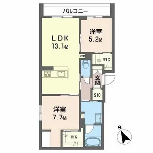 シャーメゾン 九条【0202号室】の間取り