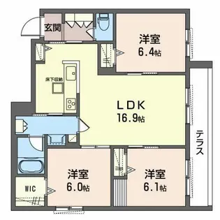 シャーメゾン ベルクレスト【0102号室】の間取り