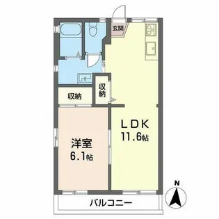 セキワガーデンハウス春日【0206号室】の間取り