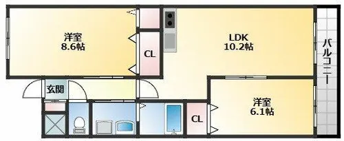 グランルポン【3階】の間取り