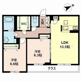 シャーメゾン・ジ・オートリテラス【0106号室】の間取り