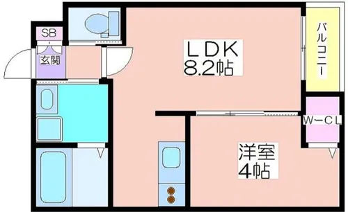 H-maison住之江Ⅲ【1階】の間取り